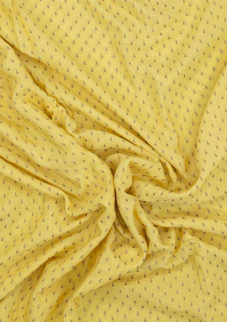 Light Yellow Handloom Banarasi Khaddi Georgette Silk Saree With Contrast Border With Buttas And Brocade Design For Women - Indya