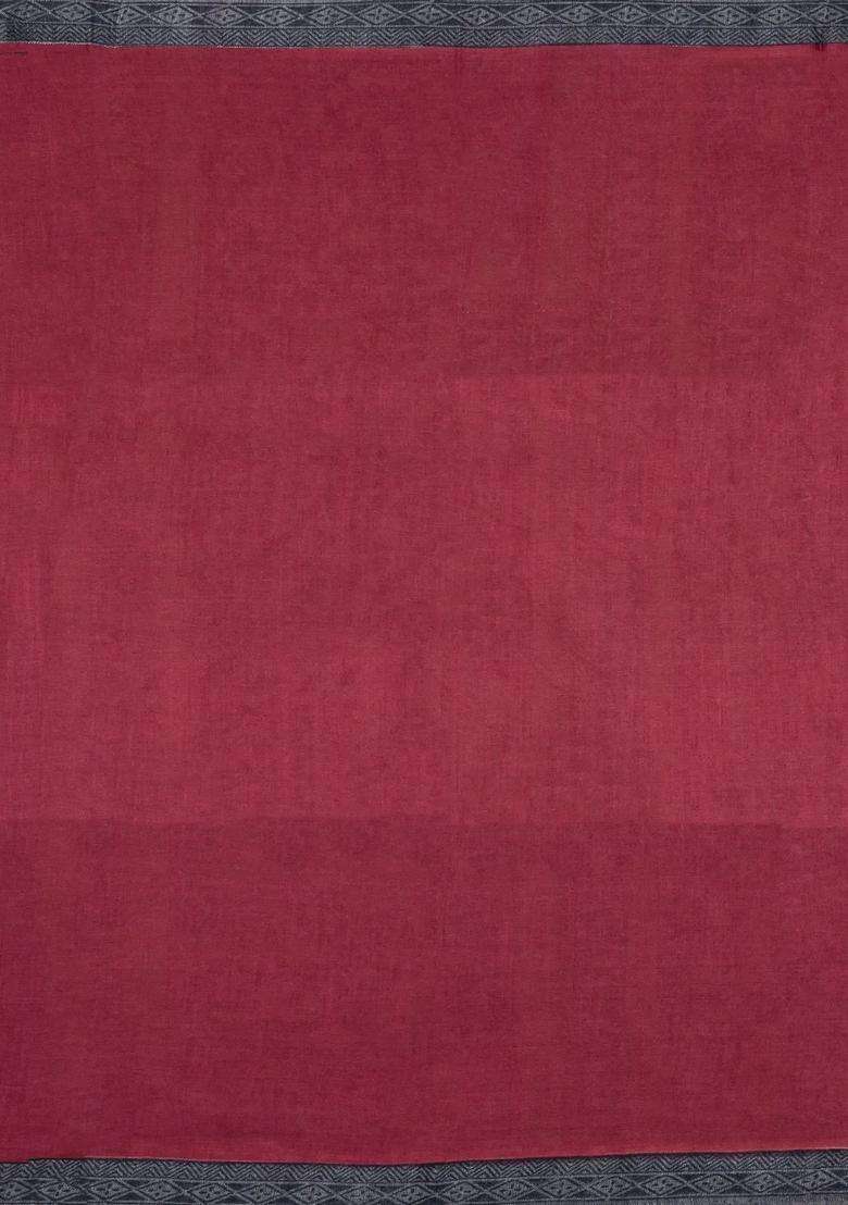 Crimson Printed Pure Silk Saree With Floral Motifs For Women - Indya