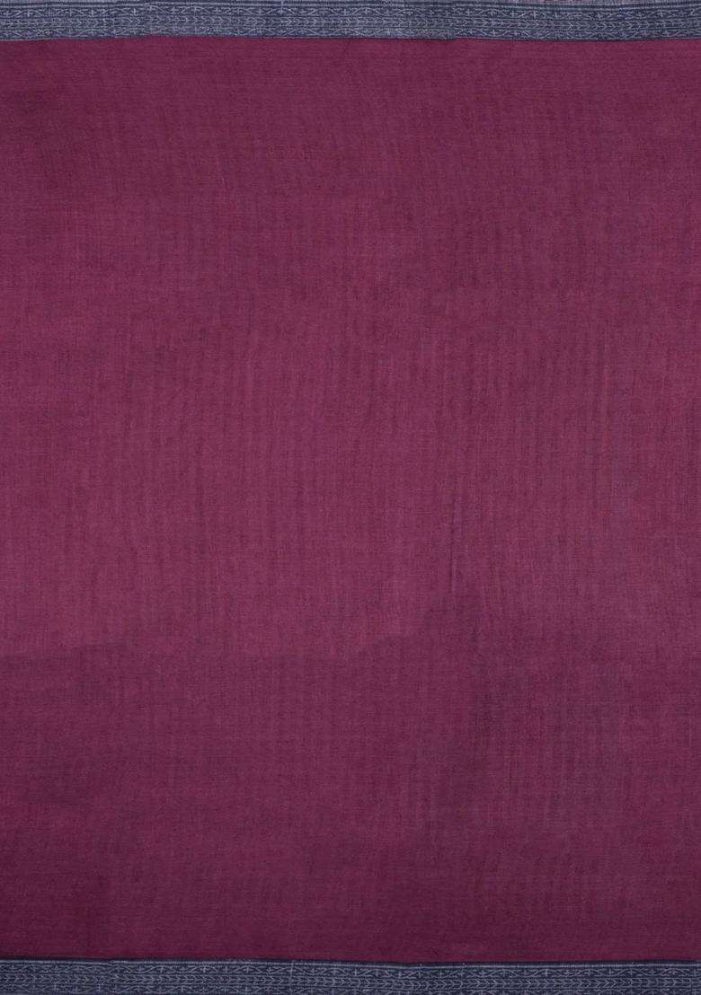 Maroon Printed Pure Silk Saree With Floral Motifs For Women - Indya