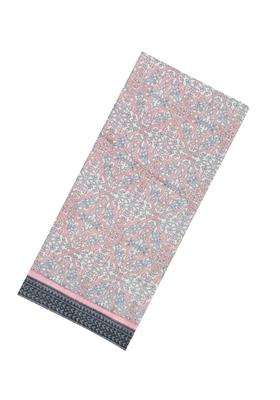 Baby Pink Printed Pure Silk Saree With Floral Motifs For Women