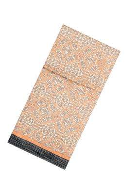 Light Peach Printed Pure Silk Saree With Floral Motifs For Women