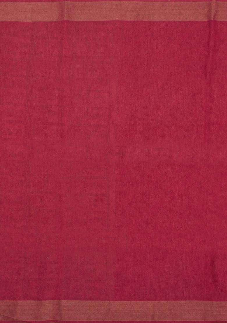 Pink Printed Tussar Silk Saree With Stripes Printed Pallu For Women - Indya