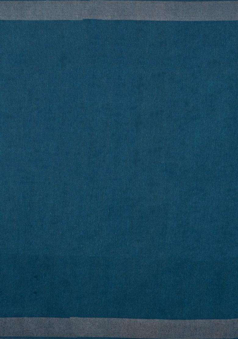 Blue Printed Tussar Silk Saree With Buttas Printed Pallu For Women - Indya