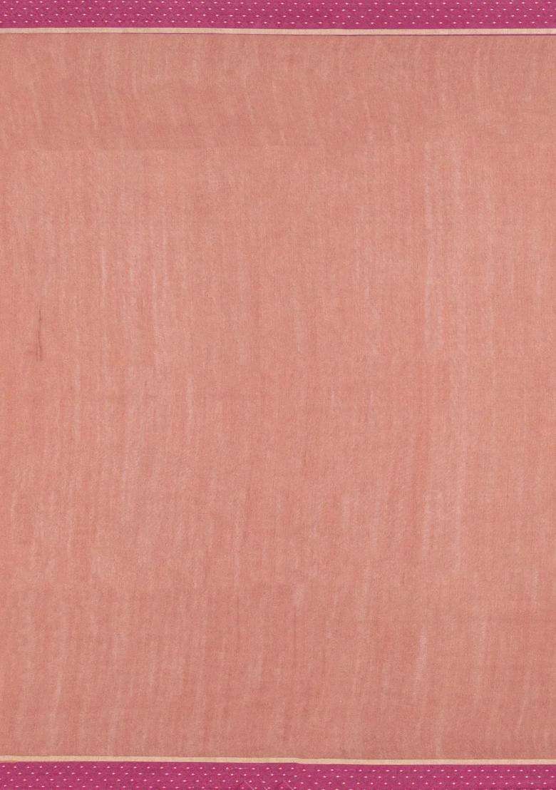Chestnut Pink Chesnutt Pink Printed Tussar Silk Saree With Floral Motifs For Women - Indya