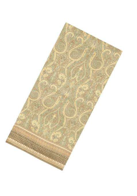 Beige Printed Tussar Silk Saree With Floral Motifs For Women