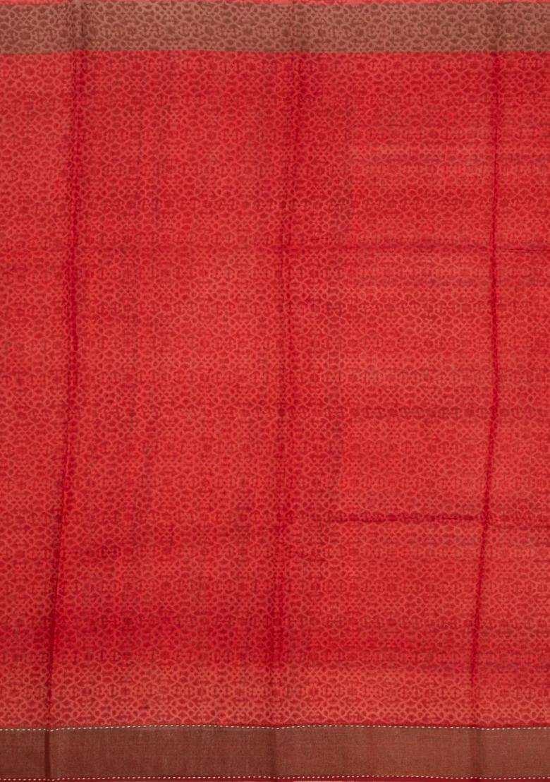 Multicolour Printed Tussar Silk Saree With Checks For Women - Indya