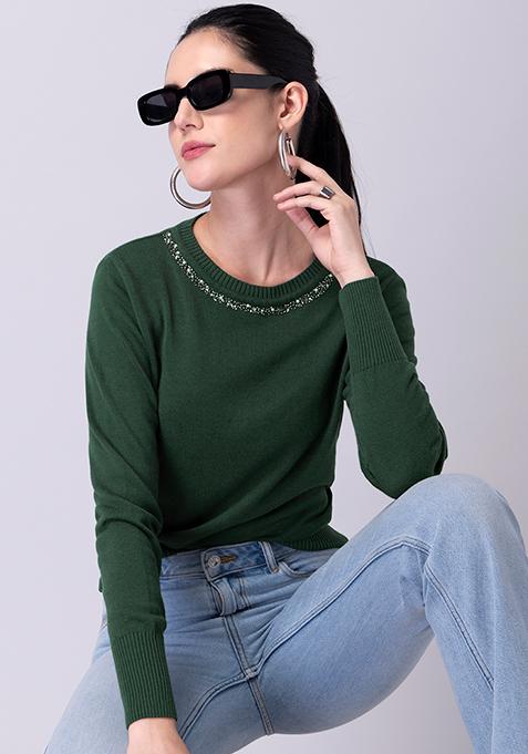 Olive Crew Neck Sweater