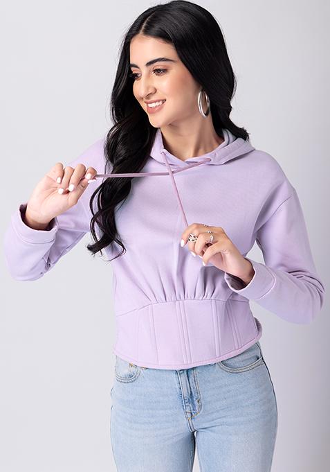 Light Purple Drawstring Hoodie