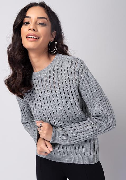 Grey Round Neck Sweater