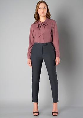 CLASSICS Bow Collar Top - Dusty Pink