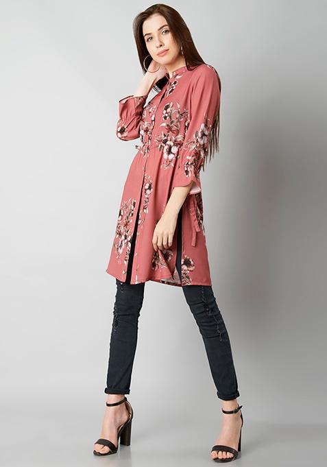 floral longline shirt