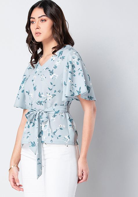 blue floral blouse uk