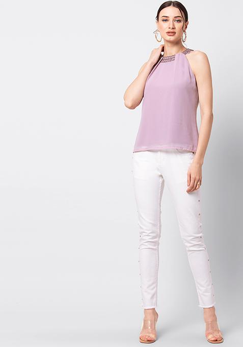 lilac halter top