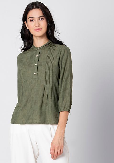 olive collared shirt