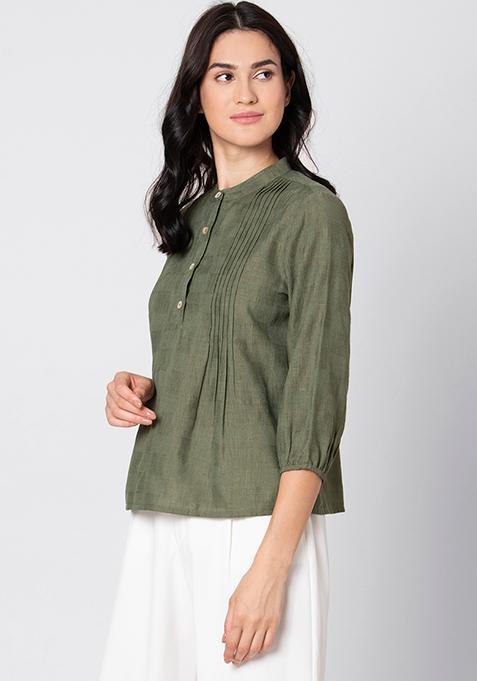 olive collared shirt