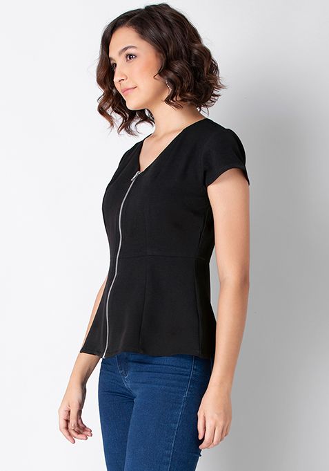 peplum black top