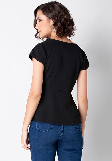 peplum black top