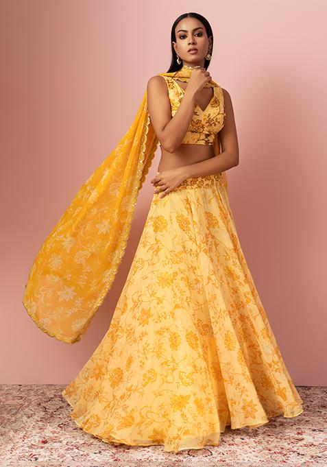 Buy Latest Yellow Color Lehenga Cholis Online | KALKI Fashion India-gemektower.com.vn
