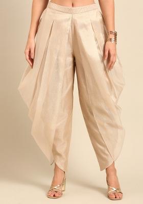 Gold Solid Chanderi Pant