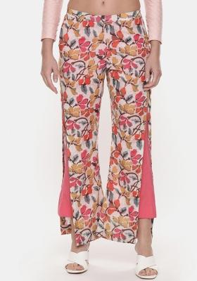 Red And Yellow And Printed Cotton Pant
