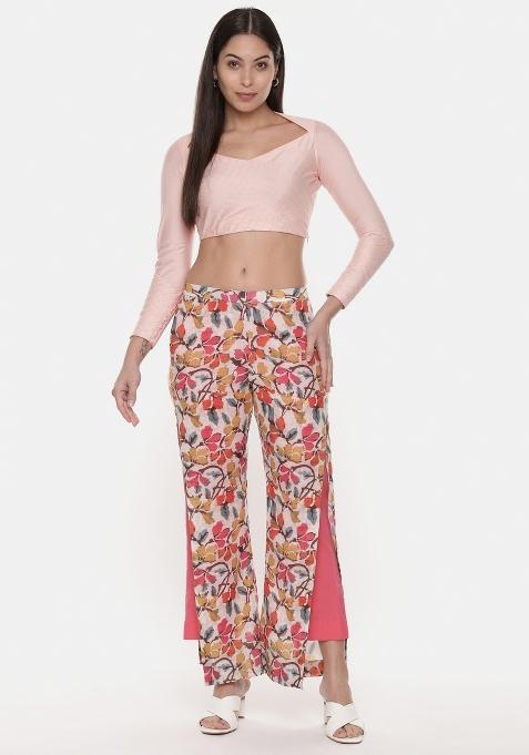 Red And Yellow And Printed Cotton Pant