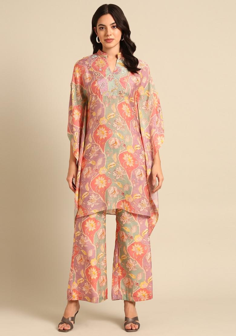 Peach Printed Muslin Pant