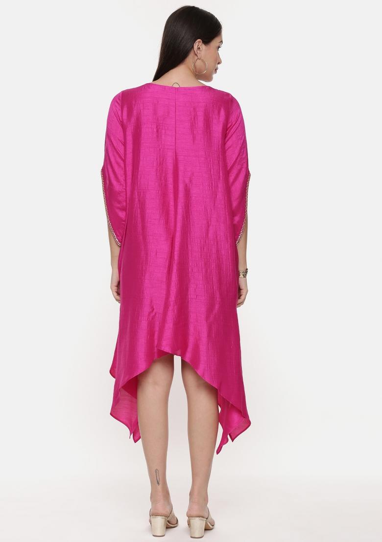 Pink Embroidered Cotton Dress