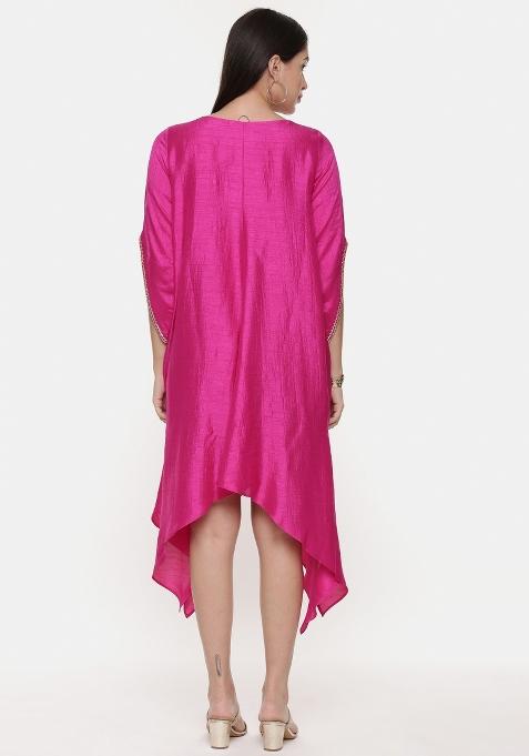 Pink Embroidered Cotton Dress