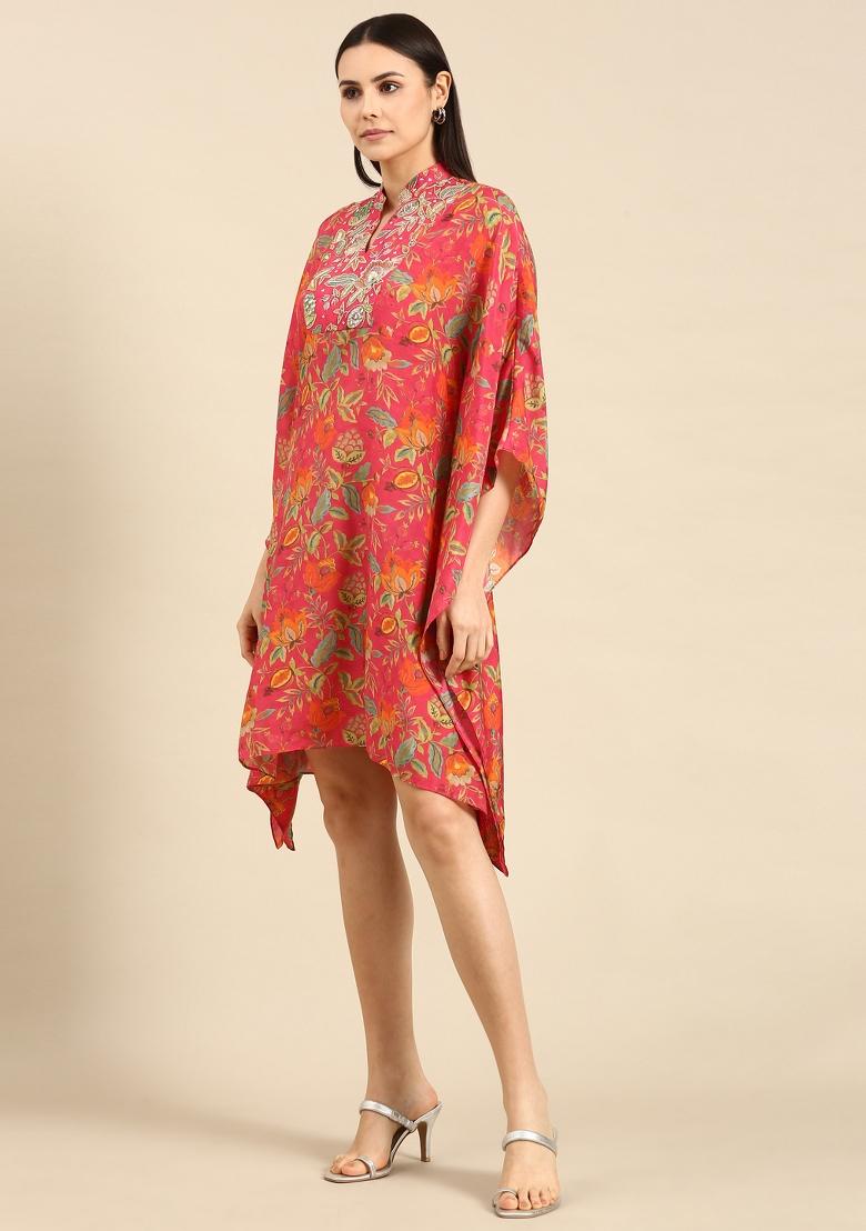 Pink Printed Muslin Dress