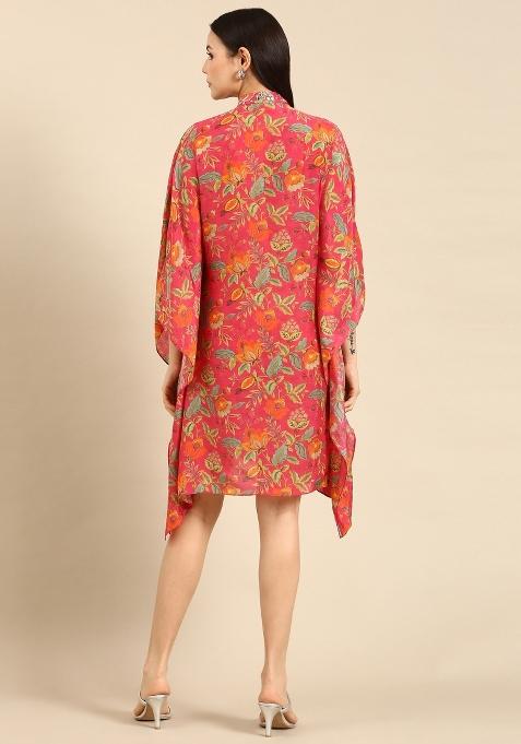 Pink Printed Muslin Dress