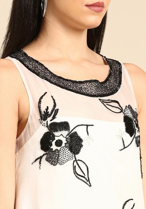 White Solid Silk Dress