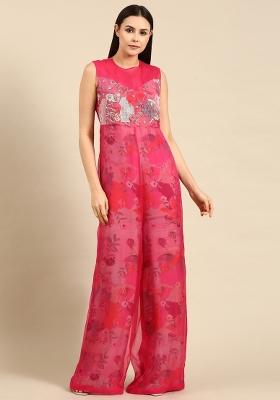 Pink Printed Muslin Dress