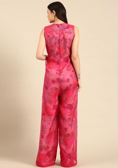 Pink Printed Muslin Dress