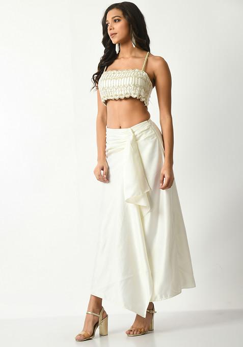 Designer Ruffle Lehenga with Sequin Crop Top main image 0