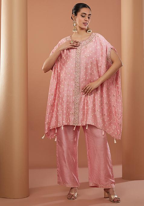 Pink Dori Embroidered Chanderi Silk Co-Ord Set