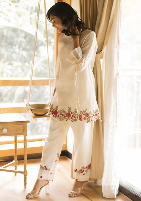 Ivory Applique Co-ord Set