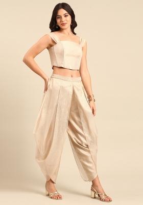 Gold Solid Chanderi Co Ord Sets