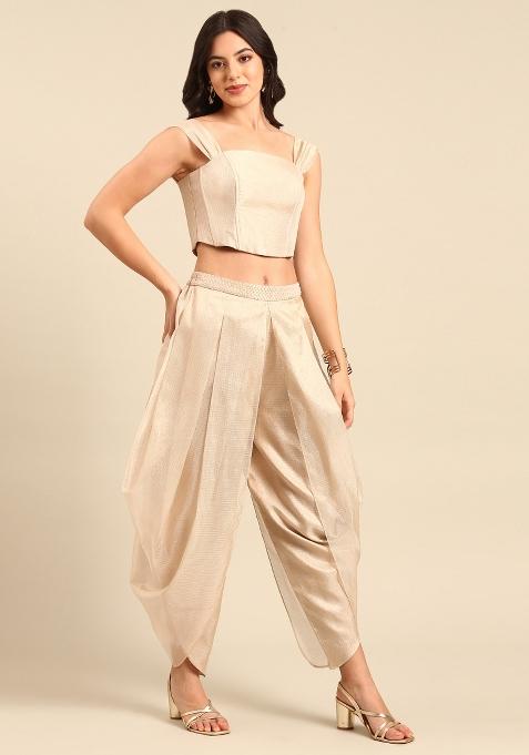 Gold Solid Chanderi Co Ord Sets