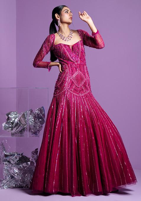 Pink Prism Embroidered Gown