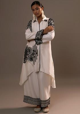 White Embroidered Alpana Long Kurta Set