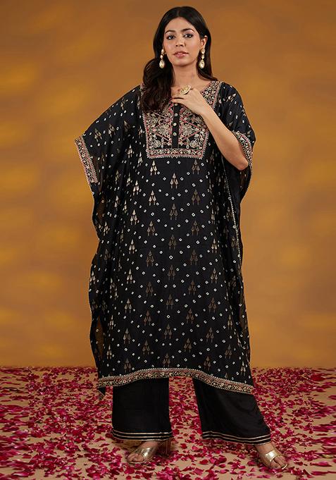 Black Dori Embroidered Chanderi Silk Co-Ord Set