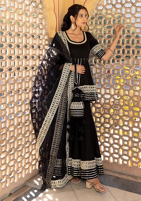 Black Beauty Cotton Sharara Set