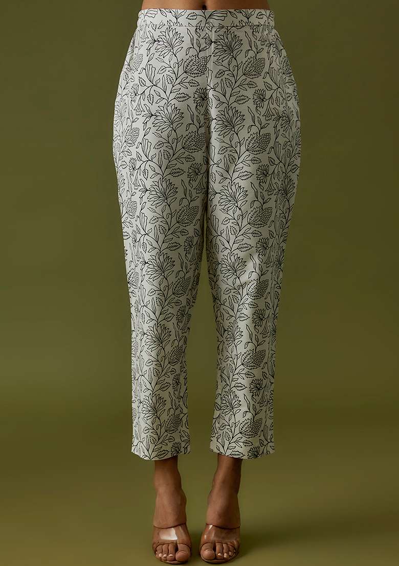 Ivory Hand Block Print Co-ord Set - Indya