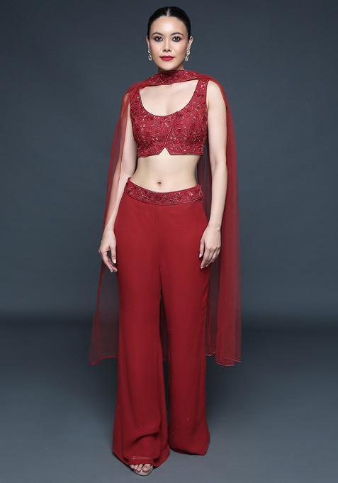 Mineral Red 3D Embroidered Fusion Set