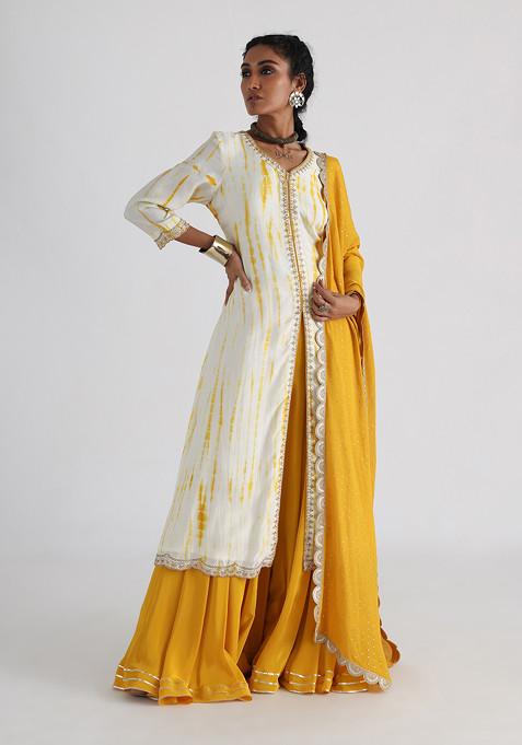 Yellow Hand Embroidered Sharara Set