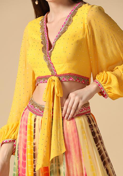 Leheriya Rayon Yellow Regular Top