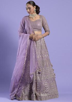Pink Dori And Sequin Work Embroidered Lehenga Set