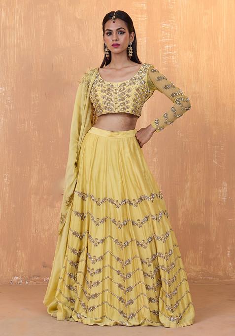 Sunshine Yellow Pearl Embroidered Kurta Set