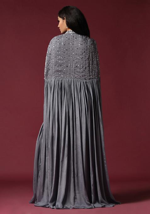 Dhaani Grey Handwoven Cap Sleeve Woolen Jacket main image 1