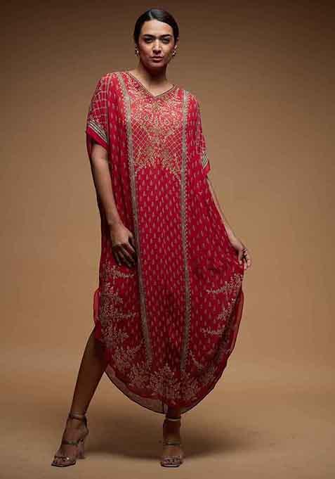 Fuchsia Digital Print Viscose Georgette Kurta